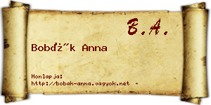 Bobák Anna névjegykártya