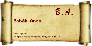 Bobák Anna névjegykártya