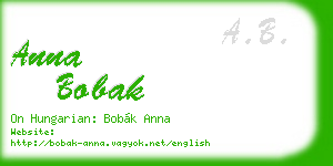anna bobak business card