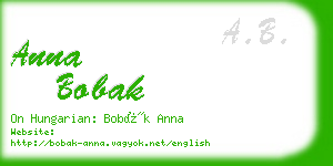 anna bobak business card
